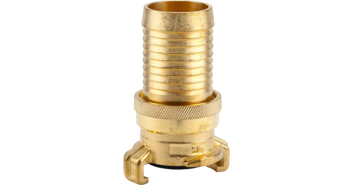 GARDENA Messing Druckkupplung, für 32mm (1.1/4“)-Schläuche, Schlauchstück(mit Schnellkupplung)