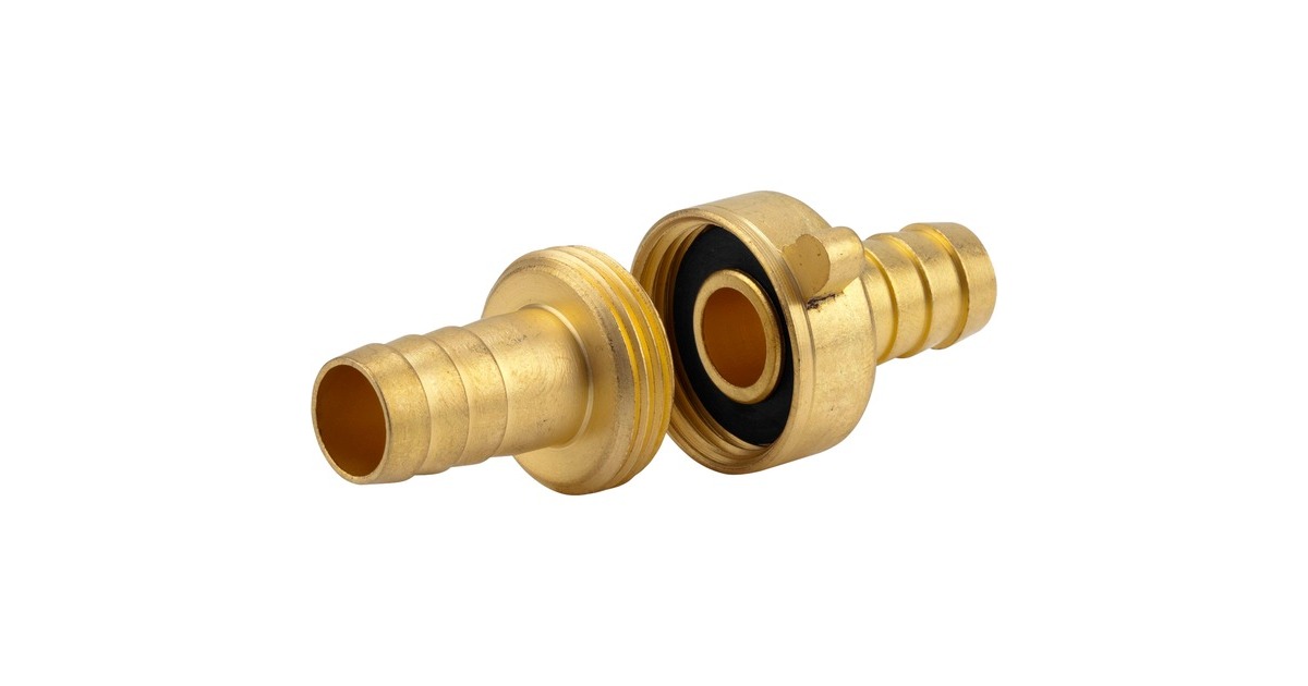 GARDENA Messing-Schlauchverschraubung 26,5mm (G 3/4"), Kupplung(3-teilig, für 13mm (1/2“)-Schläuche)