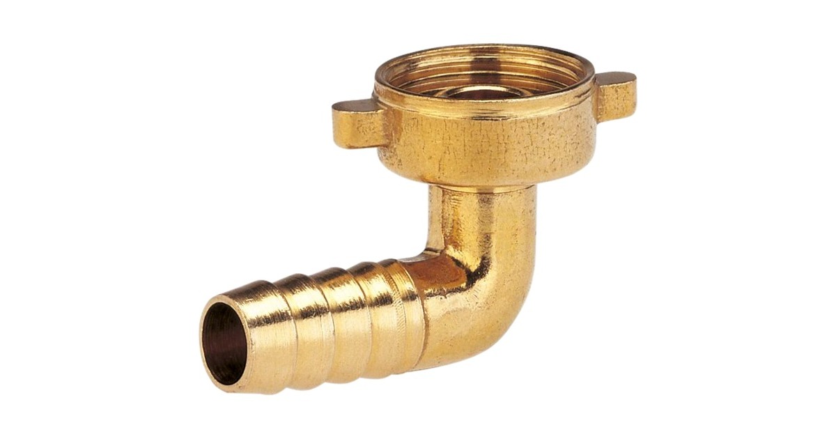 GARDENA Messing Winkelverschraubung 26,5mm (G 3/4"), Schlauchstück(für 13mm (1/2") Schläuche)