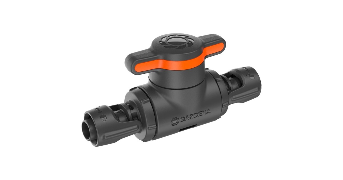 GARDENA Micro-Drip-System Absperr-/Regulierventil 13mm (1/2")(grau/orange, Modell 2023)