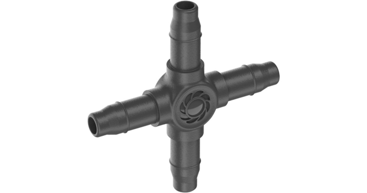 GARDENA Micro-Drip-System Kreuzstück 4,6mm (3/16"), Verbindung(dunkelgrau, 10 Stück, Modell 2023)