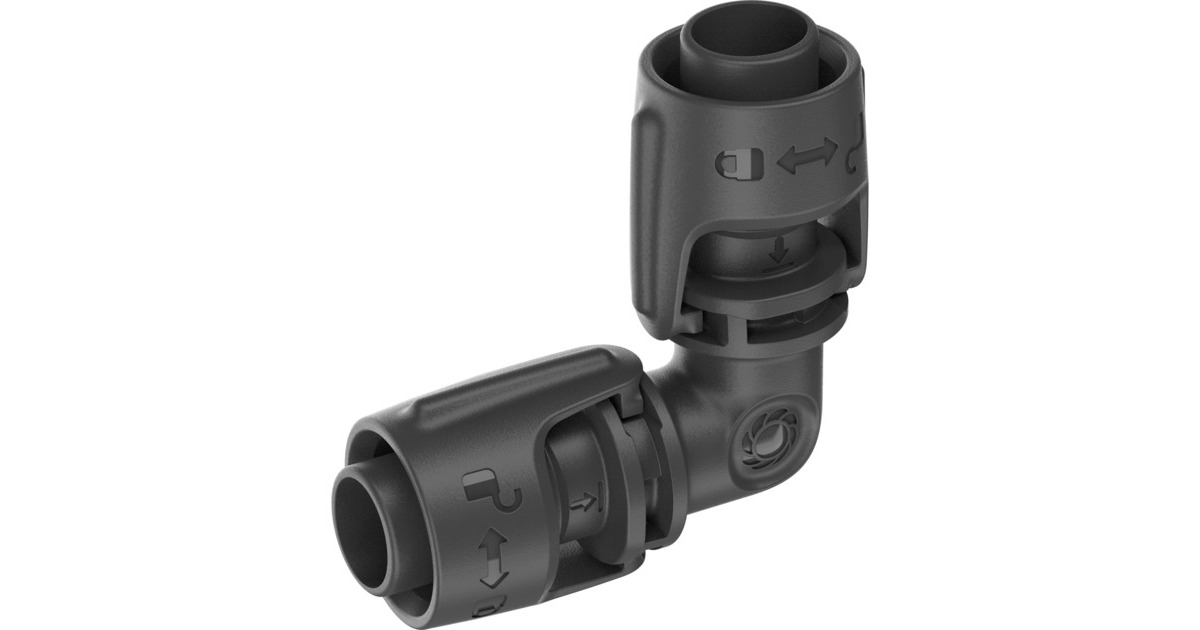 GARDENA Micro-Drip-System L-Stück 13mm (1/2"), Verbindung(dunkelgrau, 2 Stück, Modell 2023)