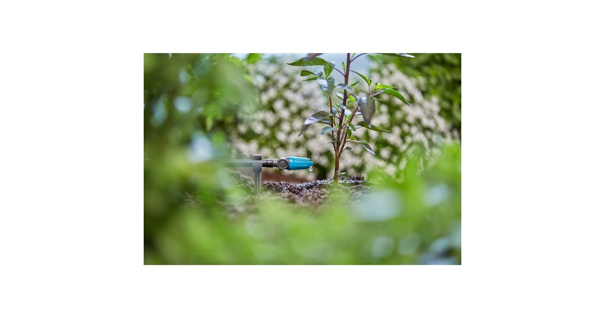 GARDENA Micro-Drip-System Regulierbarer Endtropfer 0-15 l/h(schwarz/türkis, 10 Stück, Modell 2023)