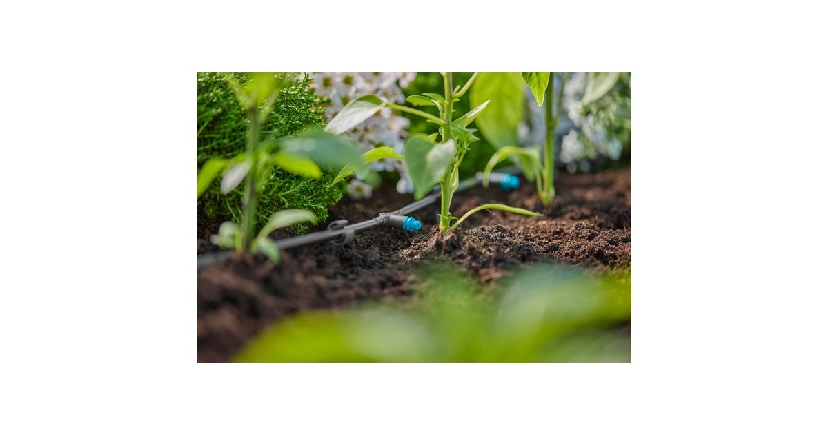 GARDENA Micro-Drip-System Reihentropfer 2 l/h(schwarz/türkis, 10 Stück, Modell 2023)