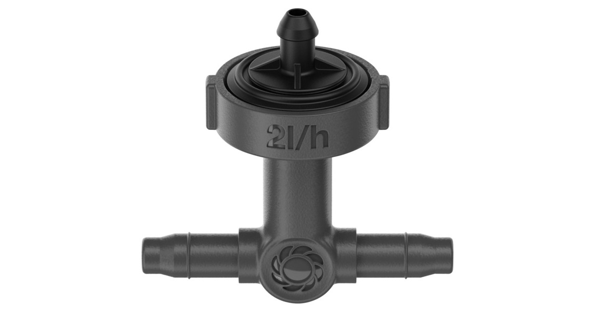 GARDENA Micro-Drip-System Reihentropfer 2 l/h, druckkompensierend(dunkelgrau, 10 Stück, Modell 2023)