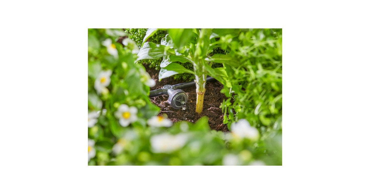 GARDENA Micro-Drip-System Reihentropfer 2 l/h, druckkompensierend(dunkelgrau, 10 Stück, Modell 2023)