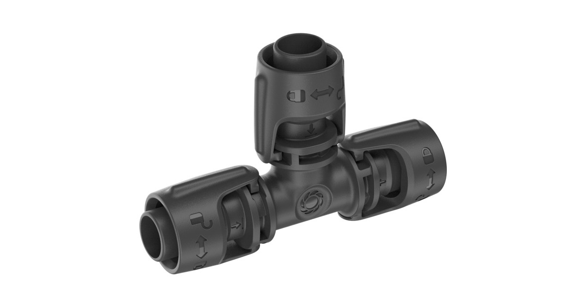 GARDENA Micro-Drip-System T-Stück 13mm (1/2"), Verbindung(dunkelgrau, 2 Stück, Modell 2023)