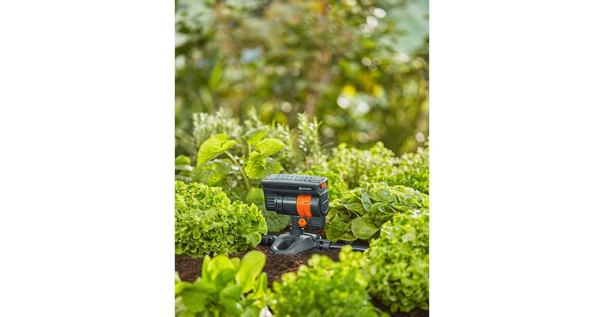 GARDENA Micro-Drip-System Viereckregner OS 90(dunkelgrau/orange, Modell 2023)