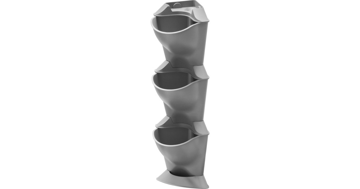 GARDENA NatureUp! Basis Set Ecke, Pflanzbehälter(grau, für 3 Pflanzen)