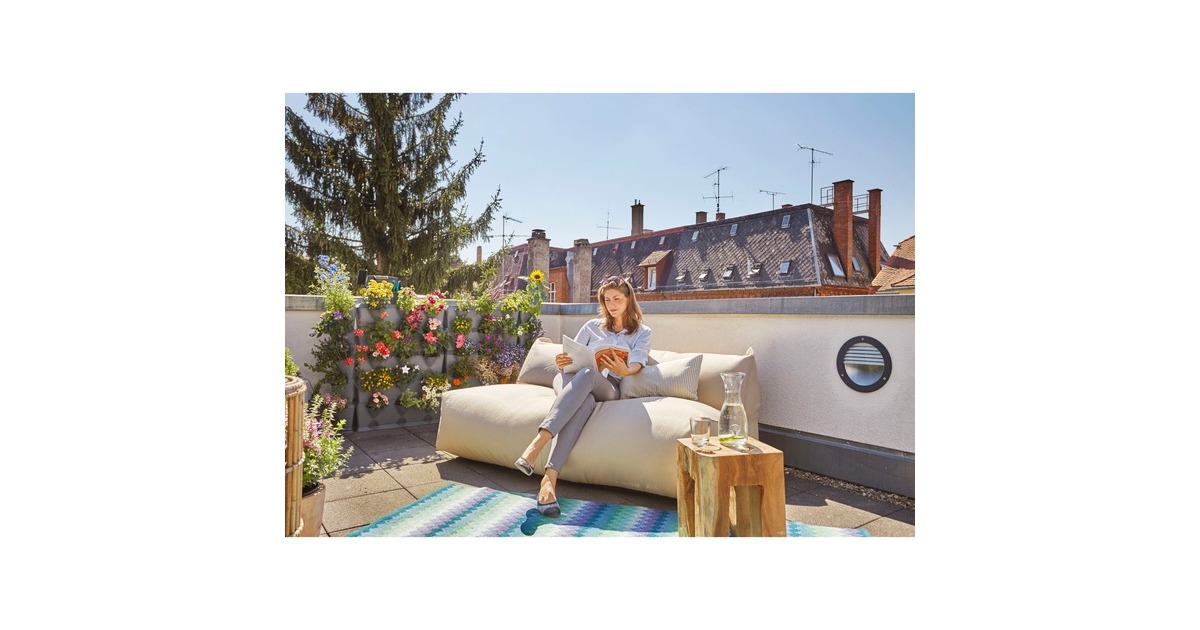 GARDENA NatureUp! Basis Set Vertikal, Pflanzbehälter(grau, 3 Reihen, für 9 Pflanzen)