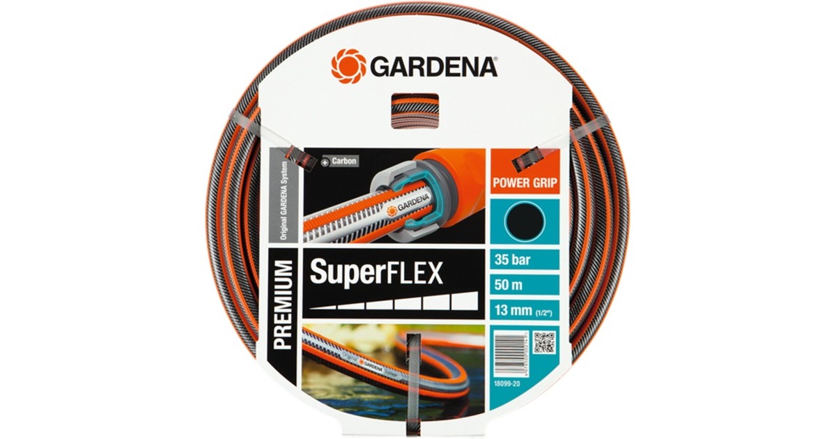GARDENA Premium SuperFLEX Schlauch, 13mm (1/2")(grau/orange, 50 Meter)