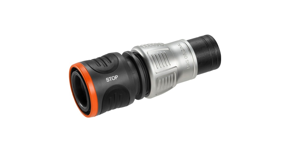 GARDENA Premium Wasserstop 13mm (1/2") - 15mm (5/8"), Schlauchstück(grau/silber)