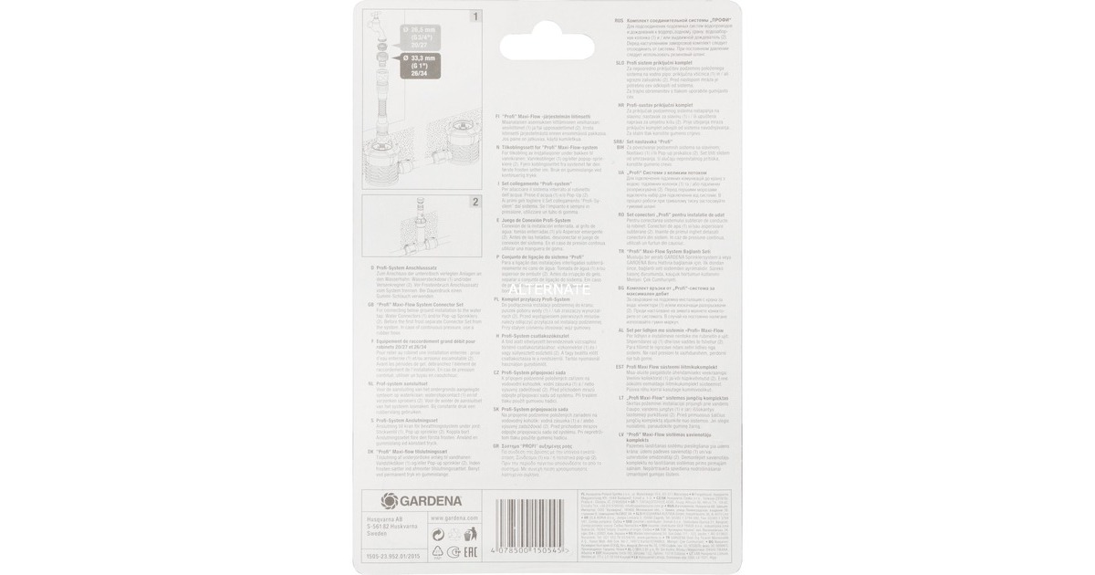 GARDENA Profi-System Anschluss-Satz, Anschlüsse(schwarz/orange, für Sprinklersysteme oder Pipeline)