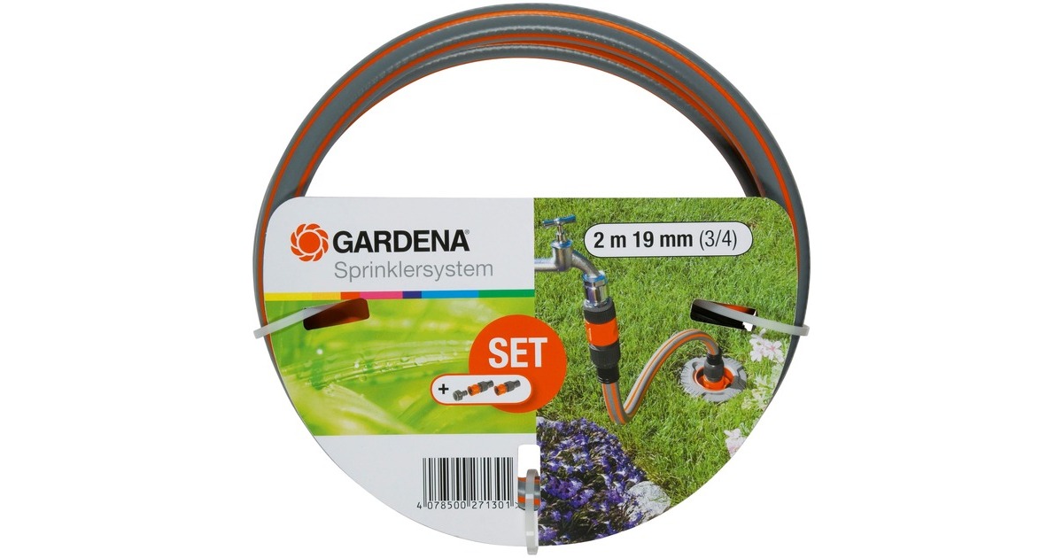 GARDENA Profi-System Anschlussgarnitur 2713-20, Hahnstück(grau/orange, 2 Meter)