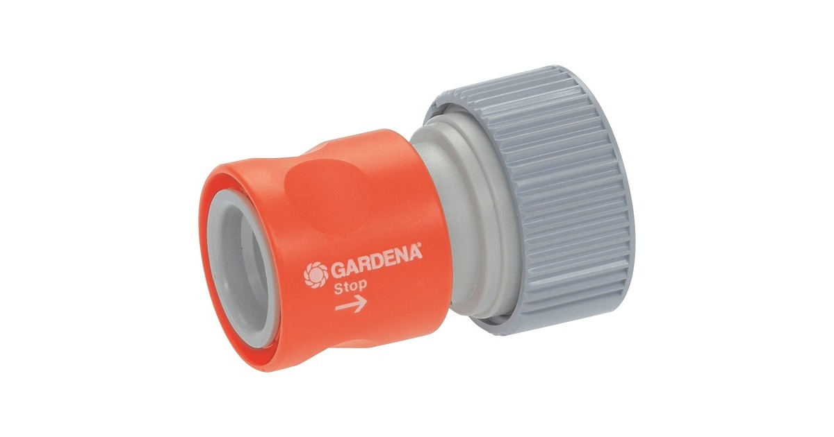 GARDENA Profi-System Übergangsstück 19mm (3/4"), Kupplung(orange/grau, mit Wasserstop)