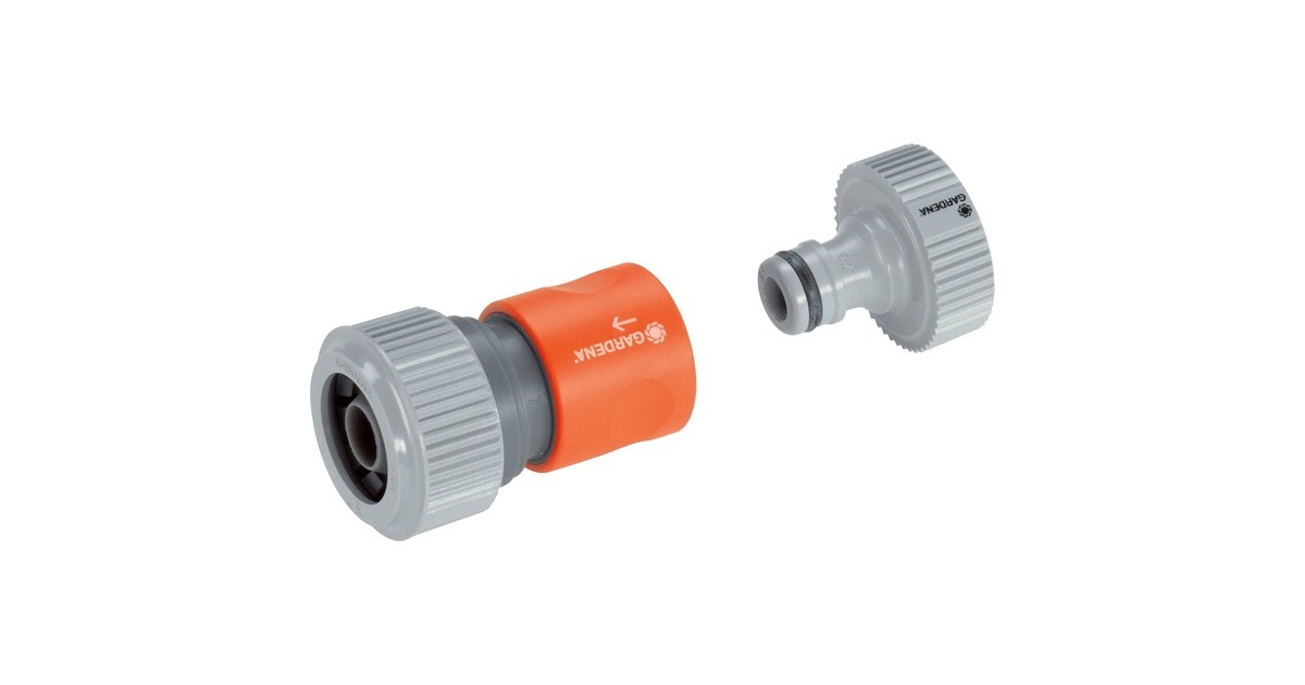 GARDENA Pumpen-Anschlusssatz 13mm (1/2“), Schlauchstück(grau/orange)