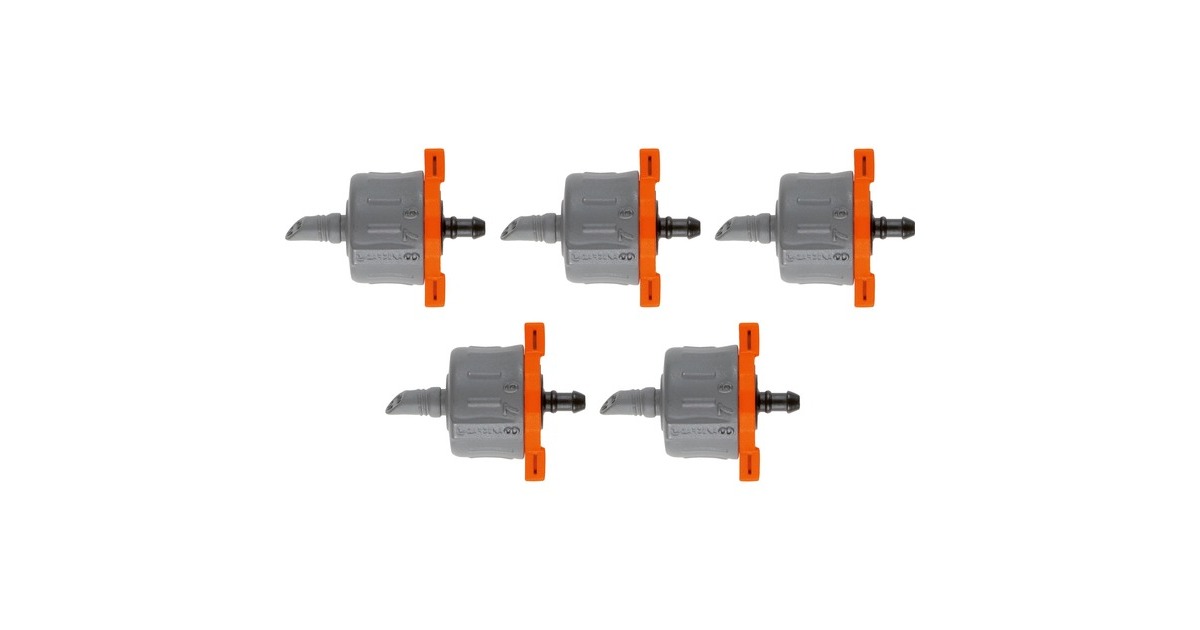 GARDENA Regulierbarer Endtropfer, druckausgleichend(grau/orange, 5 Stück)