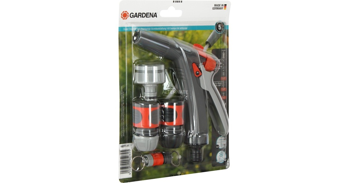 GARDENA Reinigungs-Grundausstattung, Spritze(grau/orange, 5-teilig)