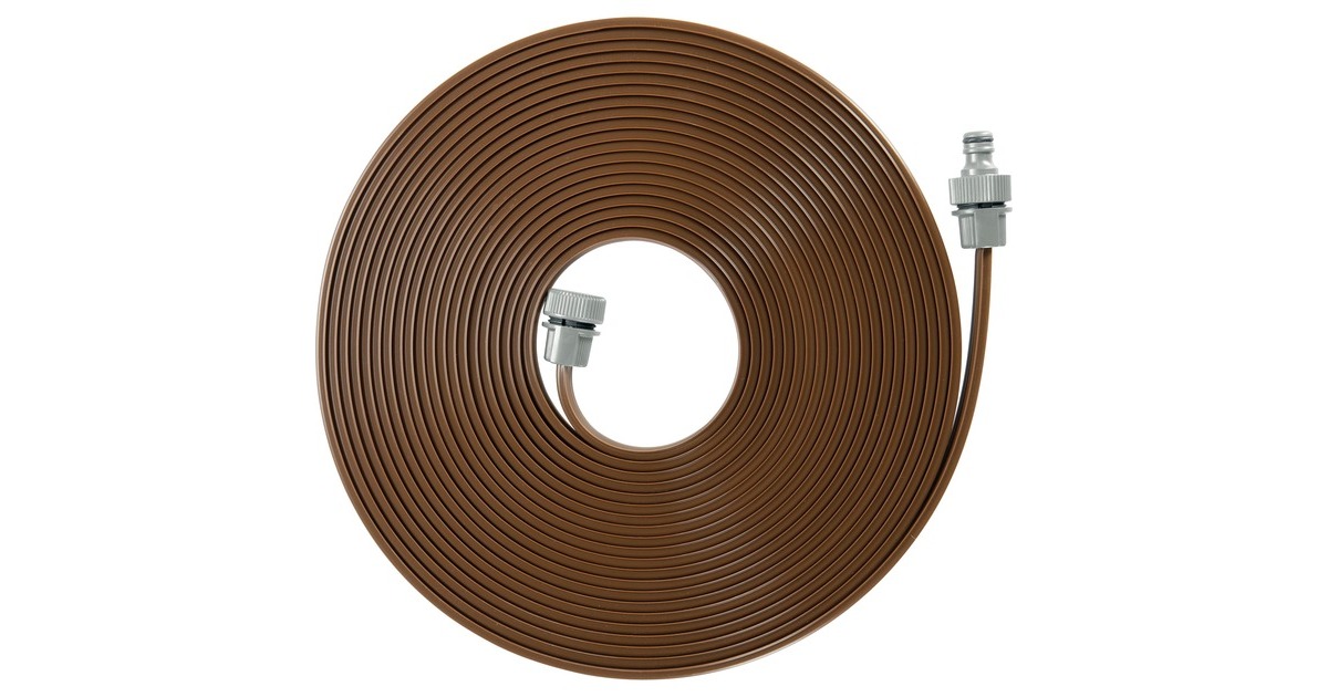GARDENA Schlauch-Regner, mit Anschlüssen, Sprinklersystem(braun, 15 Meter)