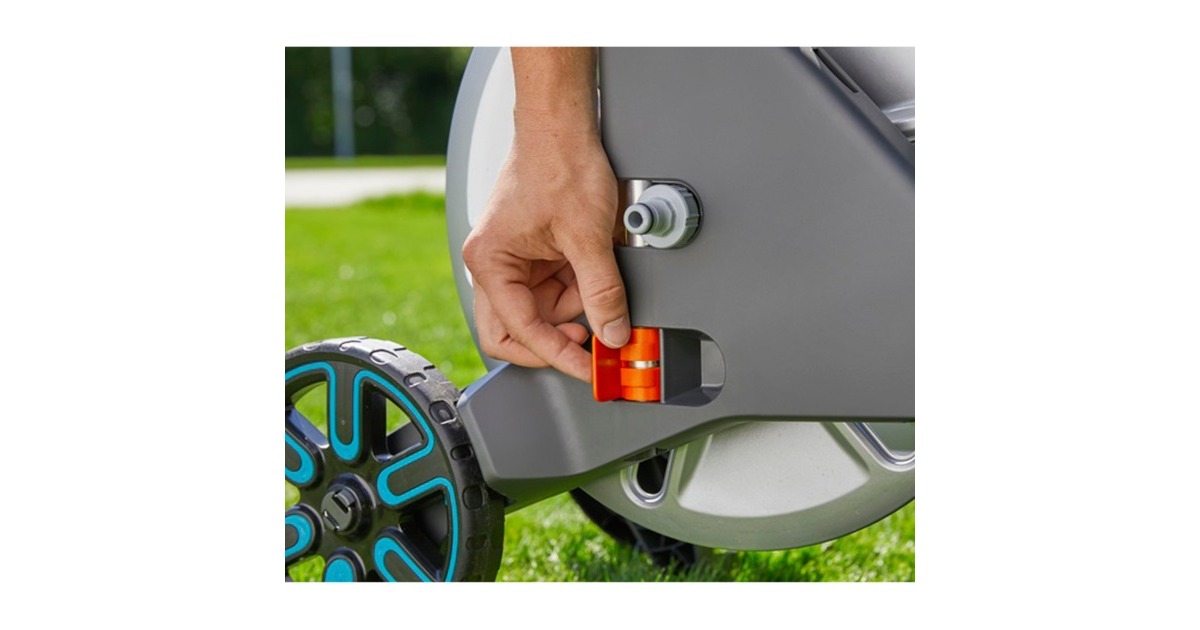 GARDENA Schlauchwagen CleverRoll M Easy Metall Set(grau/orange, 25 Meter, mit Anschlüssen)