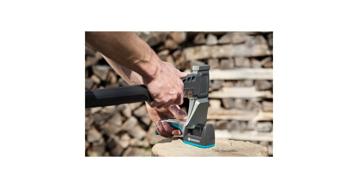 GARDENA Schleifgerät für Messer und Äxte, Messerschärfer(türkis/schwarz)