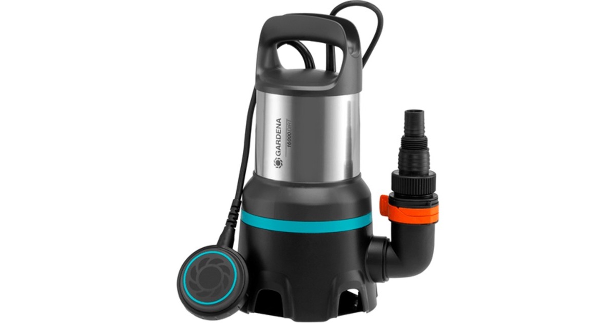 GARDENA Schmutzwasser-Tauchpumpe 16000, Tauch- / Druckpumpe(schwarz/edelstahl, 450 Watt)