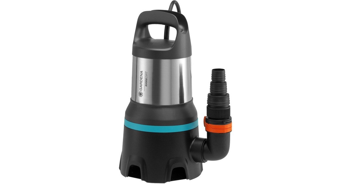 GARDENA Schmutzwasser-Tauchpumpe 20000 Aquasensor, Tauch- / Druckpumpe(schwarz/edelstahl, 750 Watt)