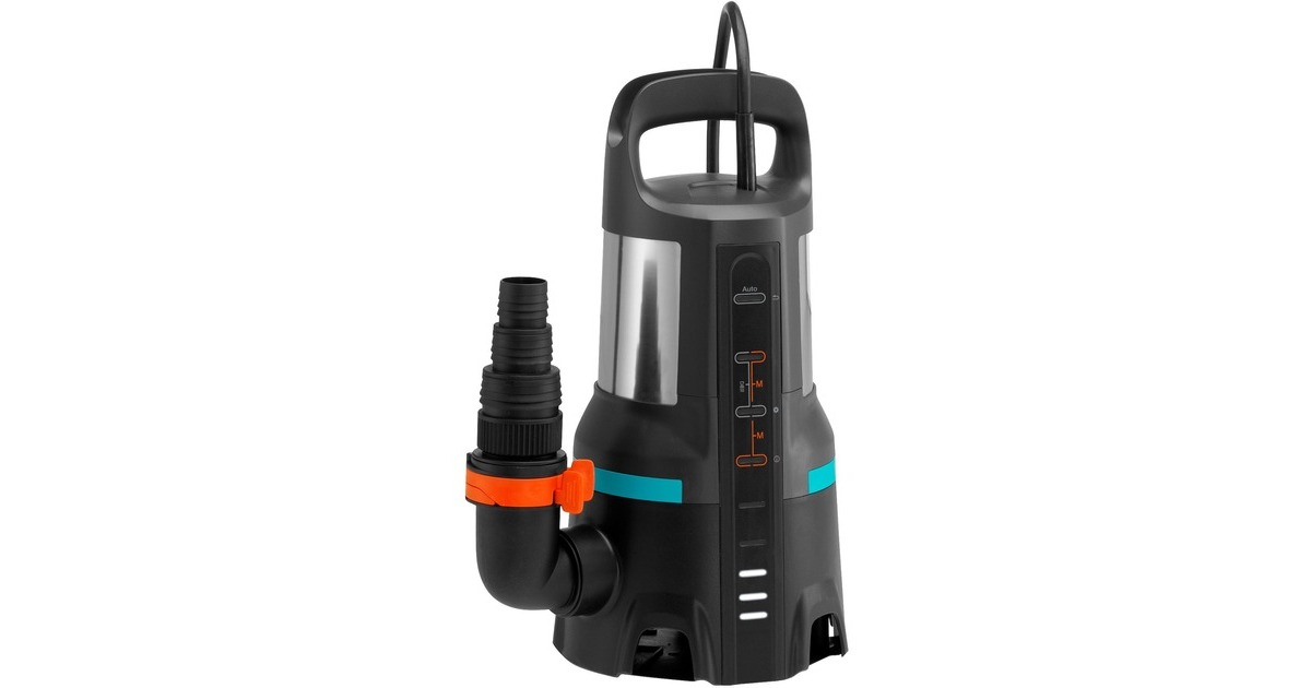 GARDENA Schmutzwasser-Tauchpumpe 20000 Aquasensor, Tauch- / Druckpumpe(schwarz/edelstahl, 750 Watt)