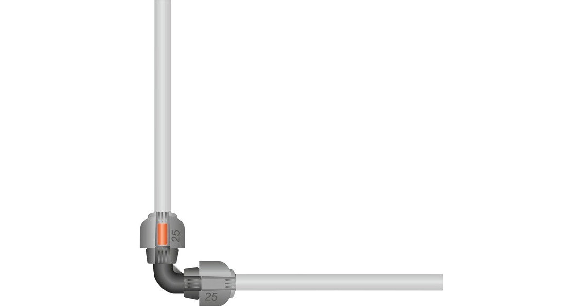 GARDENA Sprinklersystem L-Stück 25mm, Verbindung(schwarz/grau)
