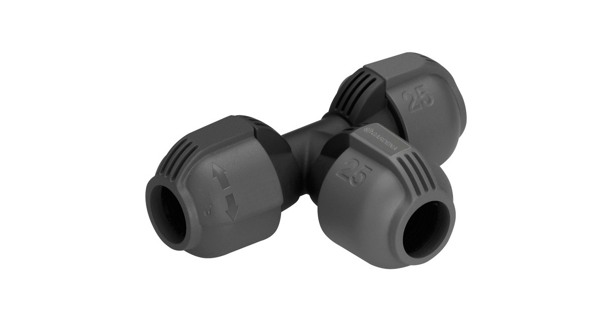 GARDENA Sprinklersystem T-Stück 25mm, Verbindung(schwarz/grau)