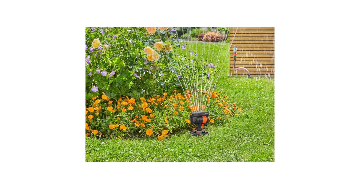 GARDENA Start-Set Pipeline mit Viereckregner, Wasserhahn(mit 2 Wassersteckdosen)