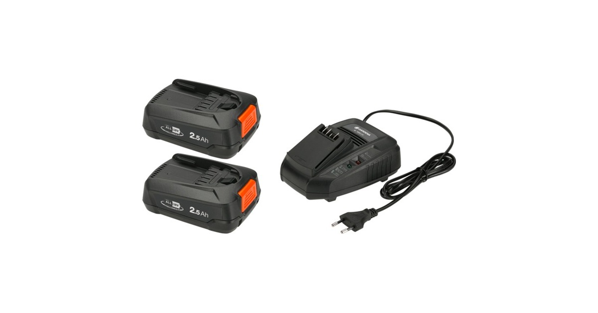 GARDENA Starter-Kit P4A 2 x PBA 18V/45 2,5 Ah + AL 1830 CV, Set(Ladegerät + 2x Akku, POWER FOR ALL ALLIANCE) GARDENA Starter-Kit P4A 2 x PBA 18V/45 2,5 Ah + AL 1830 CV, Set(Ladegerät + 2x Akku, POWER FOR ALL ALLIANCE)
