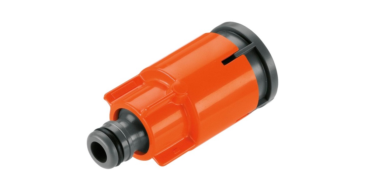 GARDENA Wasserstecker mit Stoppventil 5797-20, Hahnstück(orange/schwarz)