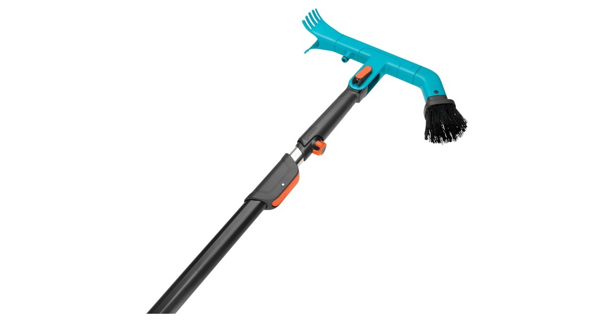 GARDENA combisystem Dachrinnenreiniger Set, Besen(türkis/schwarz, mit Teleskopstiel)