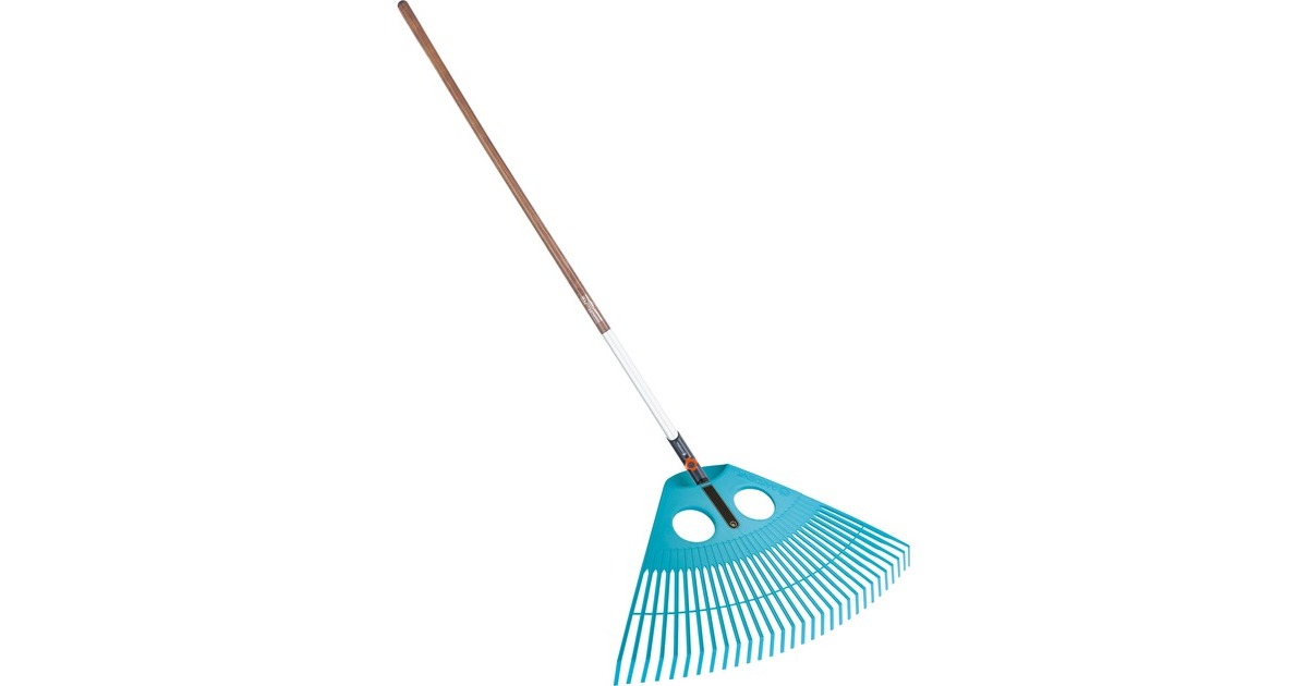 GARDENA combisystem-Fächerbesen, Aktionsset(türkis/holz, 77cm)