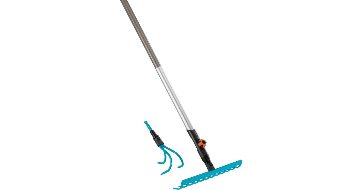 GARDENA combisystem-Grubber und -Rechen Komplettangebot(türkis/holz, 30cm, 9cm)