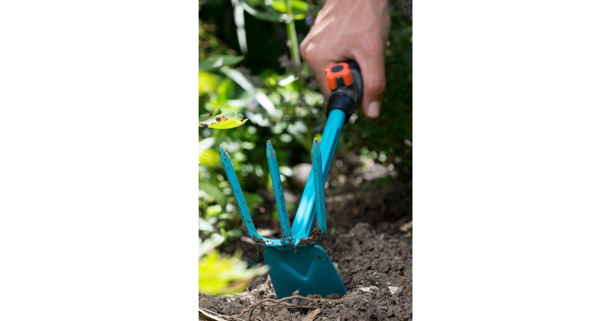 GARDENA combisystem-Kleinhäckchen, 3 Zinken, Hacke(türkis, 6,5cm)