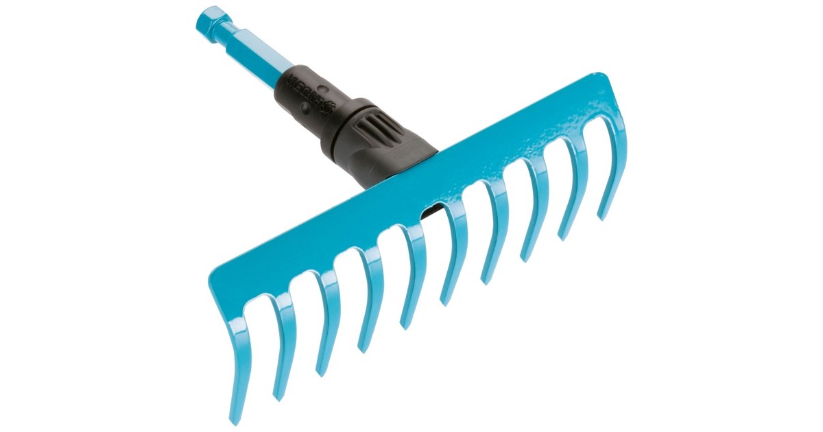 GARDENA combisystem-Kleinrechen, 10 Zinken(türkis, 18,5cm)