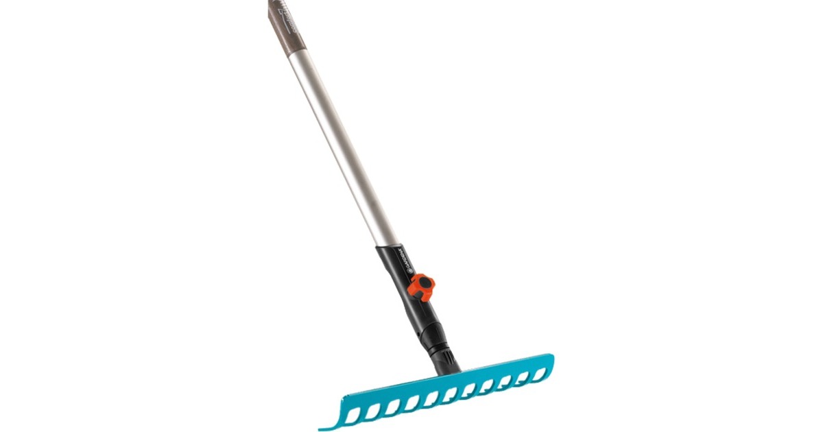 GARDENA combisystem-Rechen Sortiment(türkis/holz, 30cm, mit Stiel)