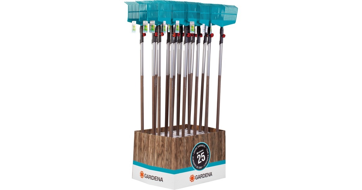 GARDENA combisystem-Rechenbesen-Sortiment(türkis/holz, 43cm)