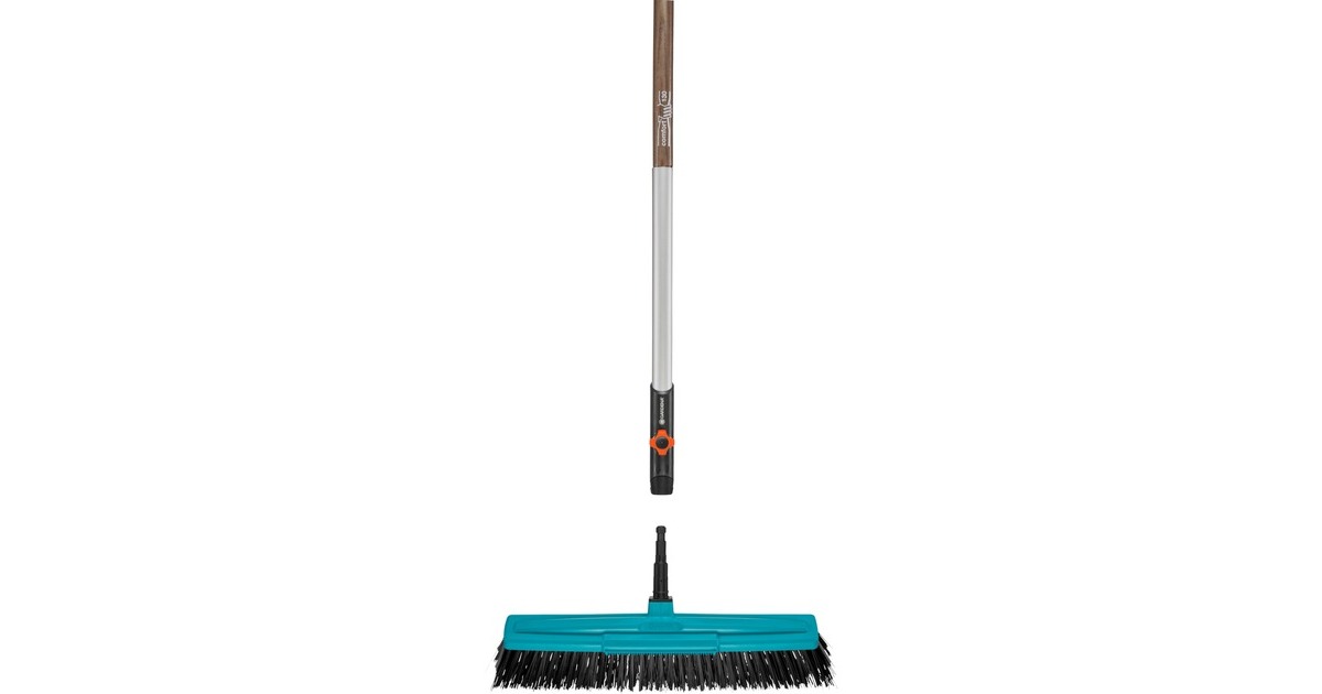 GARDENA combisystem-Straßenbesen Komplettset(türkis/holz, 45cm)
