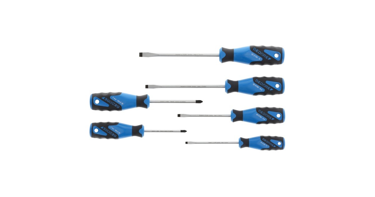 GEDORE 3K-Schraubendreher-Satz, 6-teilig(Schlitz- und Kreuzschlitz PH)