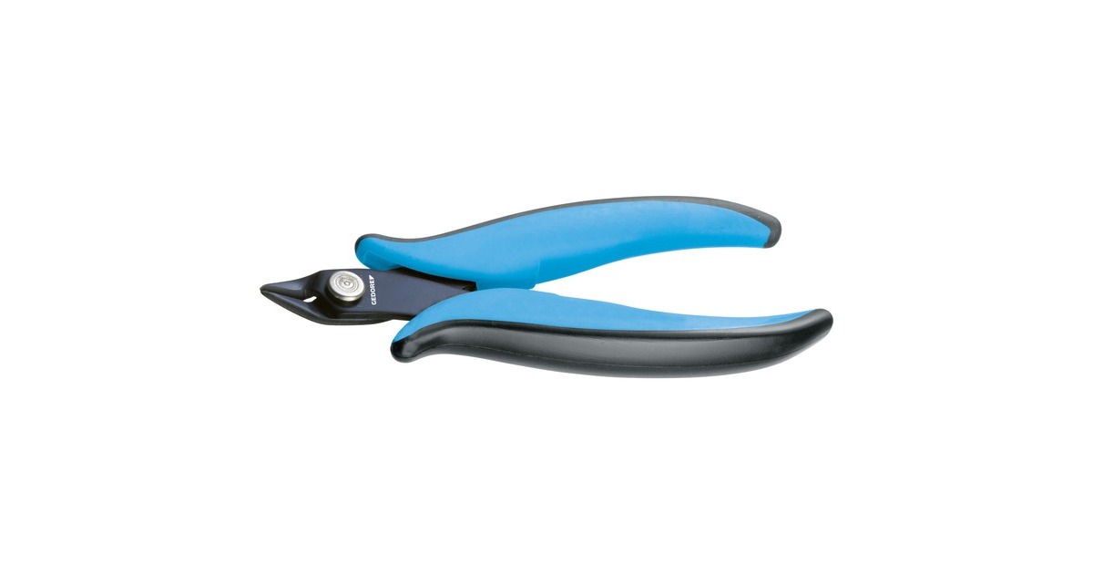 GEDORE Miniatur Elektronik-Seitenschneider 1829017, Schneid-Zange(schwarz/blau, ohne Fase)
