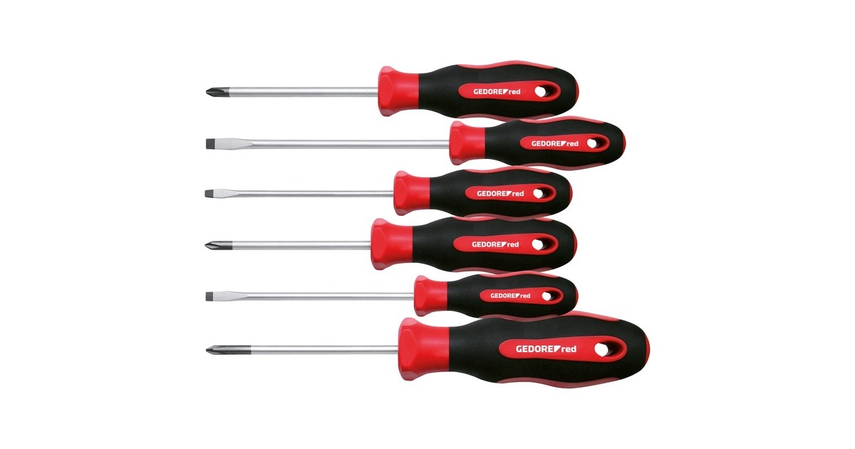 GEDORE Red 2K-Schraubendreher-Satz, 6-teilig(rot/schwarz)