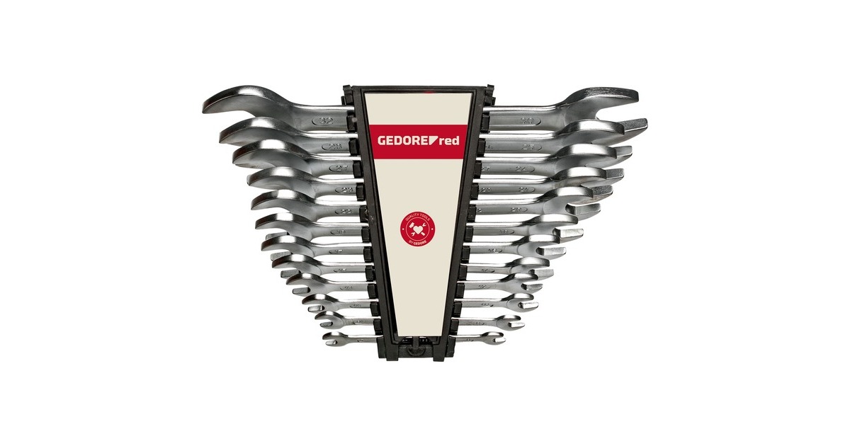 GEDORE Red Doppel-Maulschlüssel-Satz, lang, 12-teilig, Schraubenschlüssel(chrom, SW 6 - 32mm)