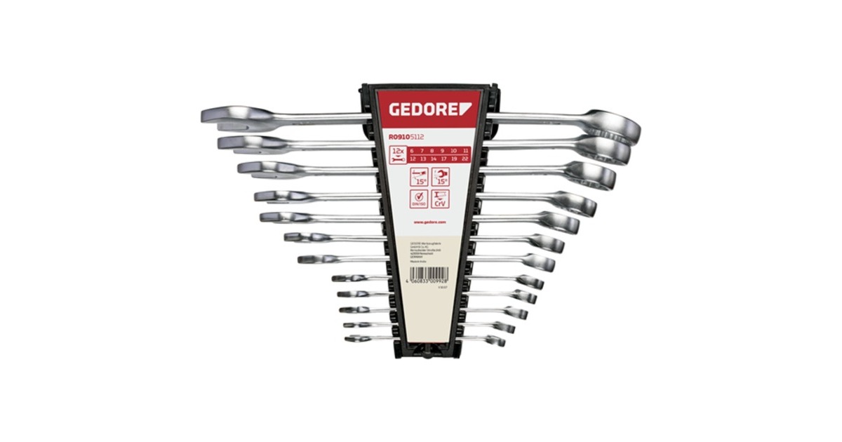 GEDORE Red Ring-Maulschlüssel-Satz, 12-teilig, Schraubenschlüssel(chrom, SW 6 - 22mm)