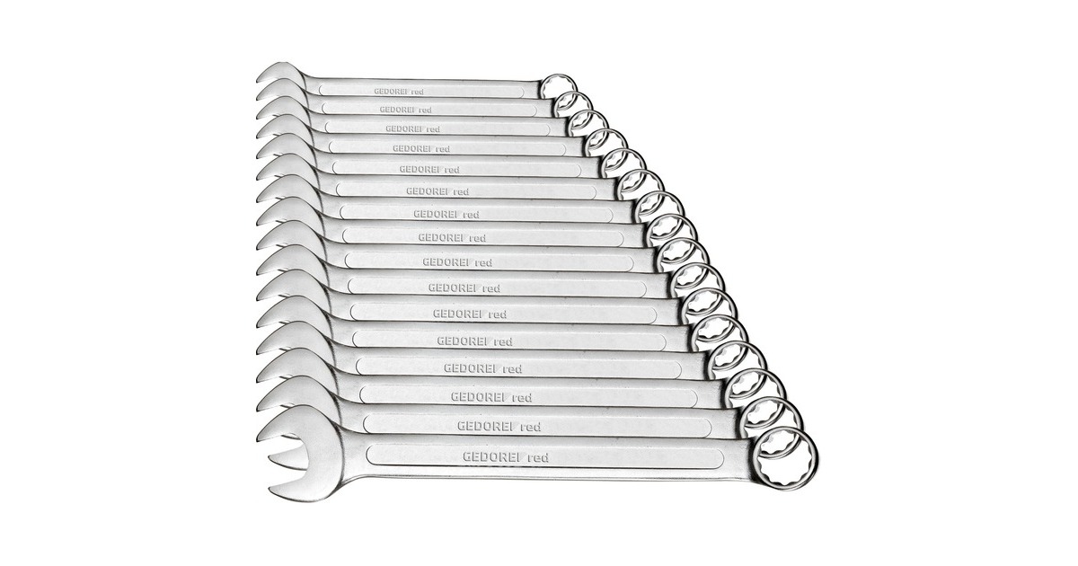 GEDORE Red Ring-Maulschlüssel-Satz, 16-teilig, Schraubenschlüssel(chrom, zöllig (AF))