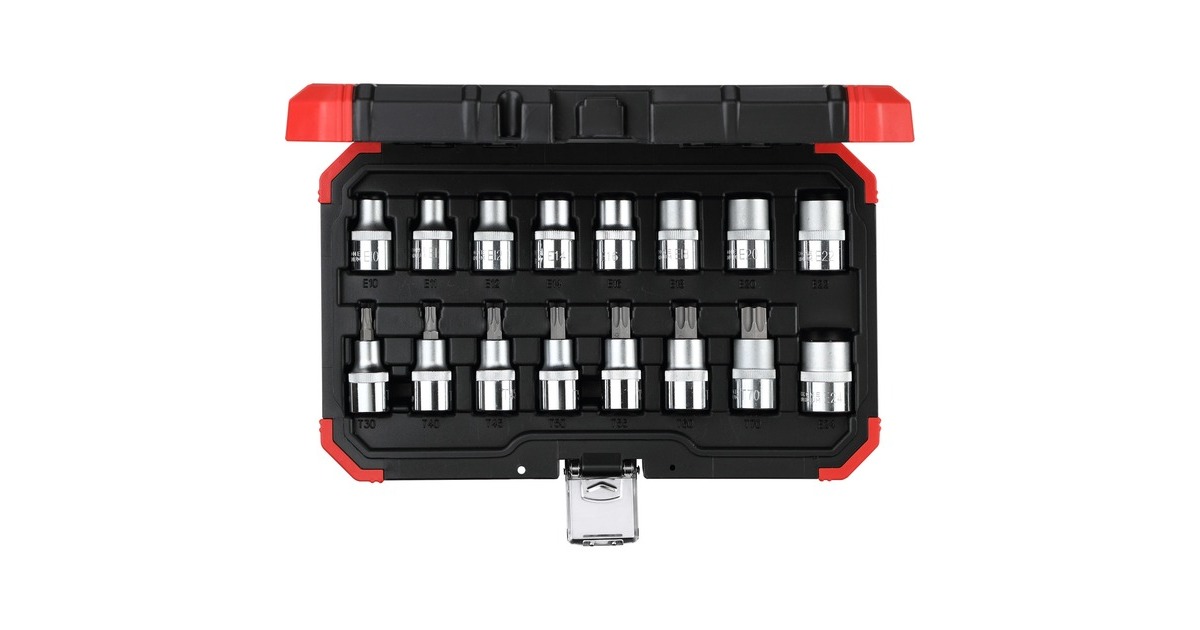 GEDORE Red Steckschlüssel-Satz 1/2", TORX, 16-teilig(rot/schwarz, E10 - T70)