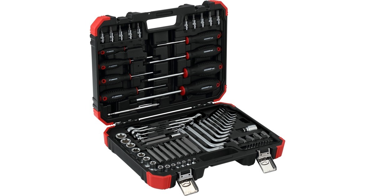 GEDORE Red TORX-Schraubwerkzeugsatz, 1/4" + 1/2", 75-teilig, Werkzeug-Set(rot/schwarz, im Koffer) GEDORE Red TORX-Schraubwerkzeugsatz, 1/4" + 1/2", 75-teilig, Werkzeug-Set(rot/schwarz, im Koffer)