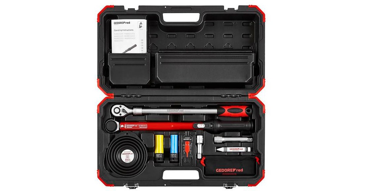 GEDORE red Rad-Montage-Set, 11-teilig, Drehmomentschlüssel(schwarz/rot)